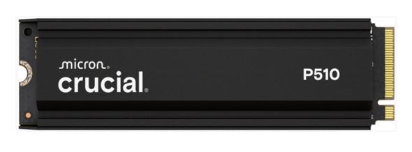 Crucial P510 2TB Gen5 2280 NVMe M.2 SSD w Heatsink 10,000 / 8,700 MB/s R/W 1200TBW 1.4M IOPS 1.5M hrs MTTF Full-Drive Encryption 5yrs Crucial P510 2TB Gen5 2280 NVMe M.2 SSD w Heatsink 10,000 / 8,700 MB/s R/W 1200TBW 1.4M IOPS 1.5M hrs MTTF Full-Drive Encryption 5yrs